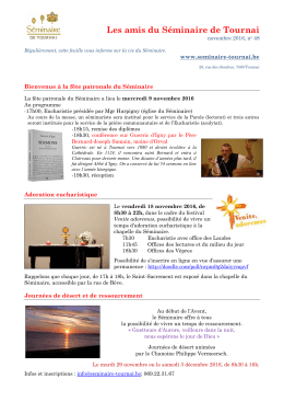 novembre - Séminaire de Tournai