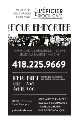 pour emporter - Pub Rock Caf&eacute;