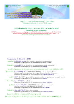 Programme de décembre 2016