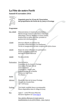 Programme en detail - Forêts de Gy-Jussy