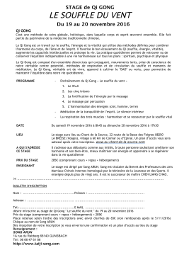 Ce stage est complet - Taiji-song