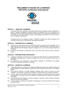 Charte d`utilisation de la marque