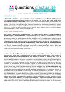 1 Du lundi 7 novembre 2016 - de la part de