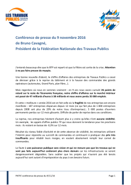 Conférence de presse du 9 novembre 2016 de Bruno