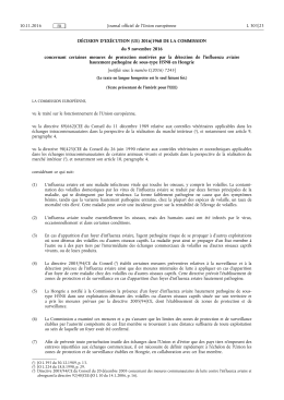 D&Eacute;CISION D`EX&Eacute;CUTION (UE) 2016