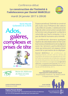 Conférence-débat La construction de l`intimité à l