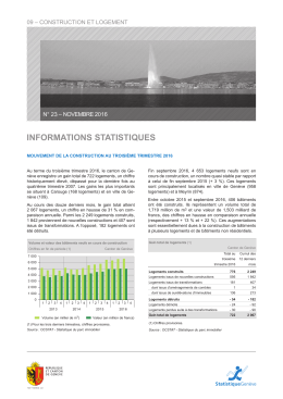 Mouvement de la construction au troisième trimestre 2016