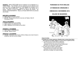 Les annonces du 6 novembre