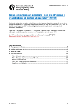 installation et distribution - Service public fédéral Emploi, Travail et