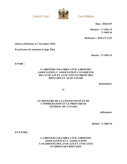 Date : 20161107 Dossiers : T-1381-15 T-1602
