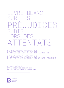 Livre blanc sur les pr&eacute;judices subis lors des attentats