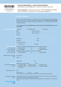 Téléchargez la fiche de réservation 2017 - Plombières-les