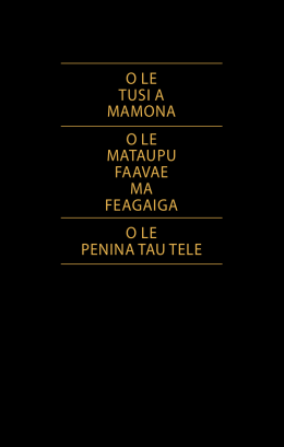 O LE TUSI A MAMONA O LE MATAUPU FAAVAE MA FEAGAIGA O