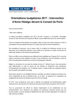 Document Le discours d`Anne Hidalgo sur les