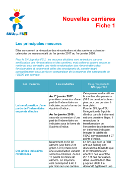 Les principales mesures - SNUipp-FSU