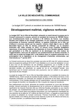Comm Budget17 - Ville de Neuch&acirc;tel