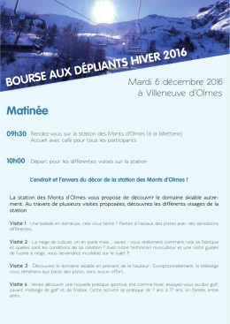 Programme bourse aux dépliants hiver 2016…