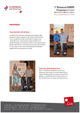 memorial - Home | The Amateur Golf World Cup