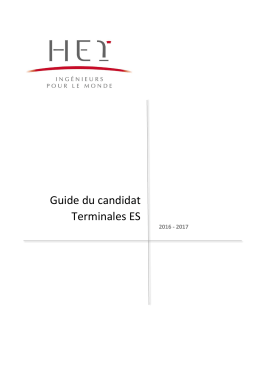 Guide du candidat Terminales ES