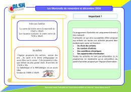 Accedez au planning des activités en cours