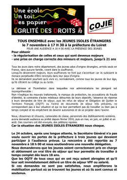 TOUS ENSEMBLE avec les JEUNES ISOLES