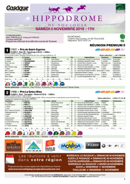 SAMEDI 5 NOVEMBRE 2016 : 17H Les réunions à venir dans votre