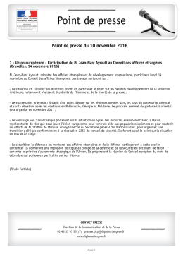 Point de presse du 10 novembre 2016