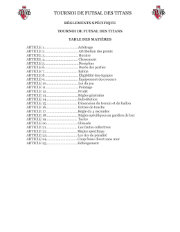 Règlements - Tournoi des Titans