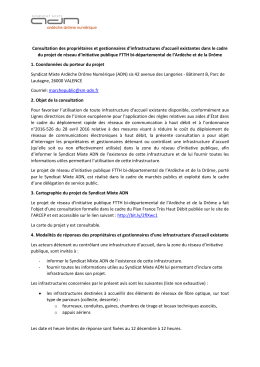 Consultation des propriétaires et gestionnaires d`infrastructures d