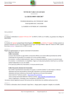 GECK`OPEN XIII 18 Février 2017