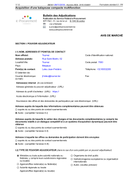 Acquisition d`une balayeuse compacte multifonction Bulletin des