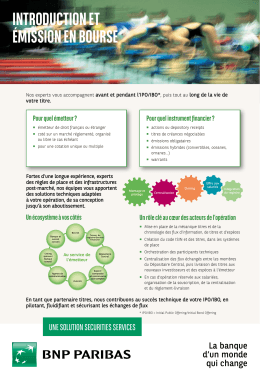 introduction et &eacute;mission en bourse
