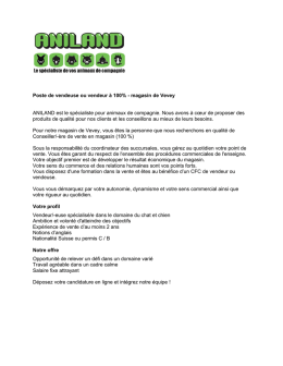 Poste de vendeuse ou vendeur à 100% - magasin de