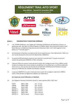 règlement trail aito sport