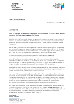 Avec 37 équipes d`architectes impliquées simultanément, le Grand