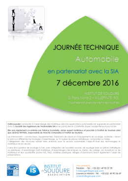 Programme - Institut de Soudure