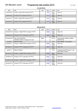 Programme des sorties de l`AS Meudon