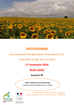 programme - Chambres d`agriculture