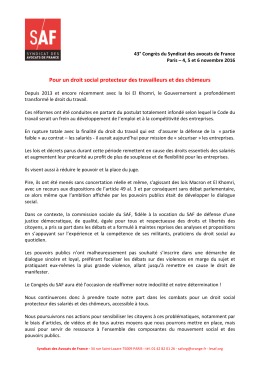 Pour un droit social protecteur des travailleurs et des chômeurs