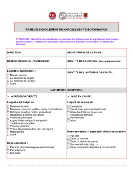FICHE DE SIGNALEMENT D`INCIDENT
