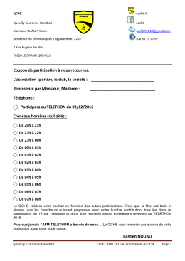 Feuille reponse telethon