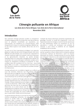 Rapport Energie sale en Afrique