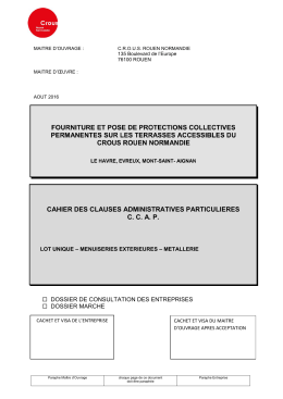 cahier des clauses administratives particulieres