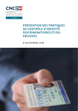 prévention des pratiques de contrôle d`identité