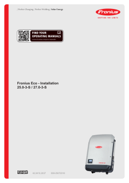 Fronius Eco - Installation 25.0-3-S / 27.0-3-S