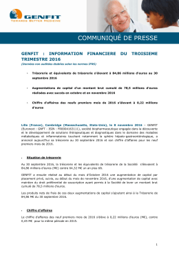COMMUNIQUÉ DE PRESSE