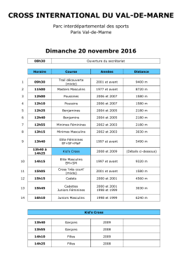Informations-horaires - Saint Brice Athlétisme