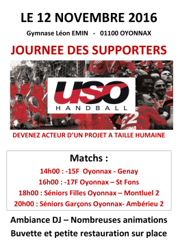 le 12 novembre 2016 - USO Handball à Oyonnax