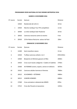 Programme Cross national 2016