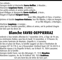 Blanche FAVRE-DEPPIERRAZ